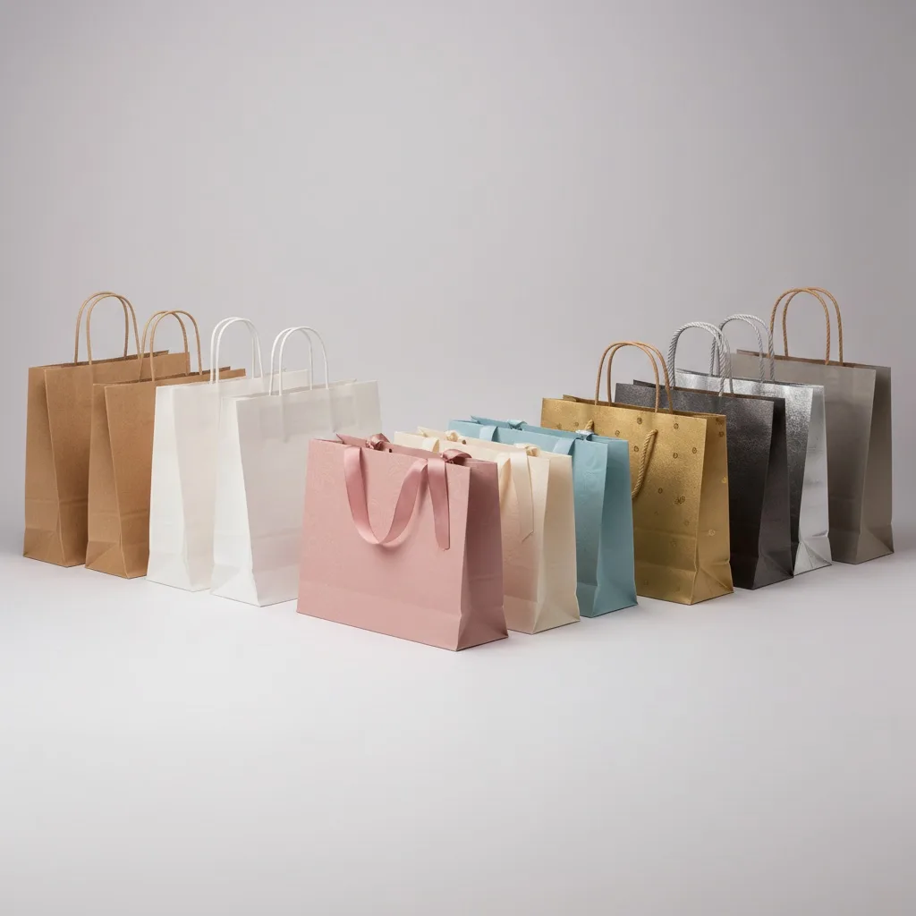 紙袋型錄與不同提把配置展示