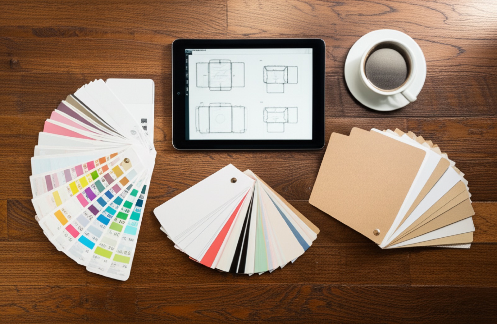 紙袋設計與材質比較工作桌面