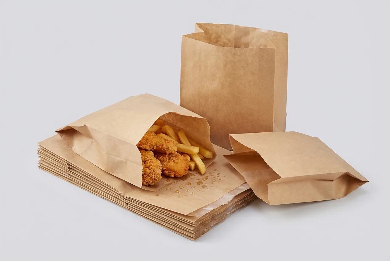 防油紙袋訂製指南，餐飲業用防油紙袋材質與尺寸選擇說明。