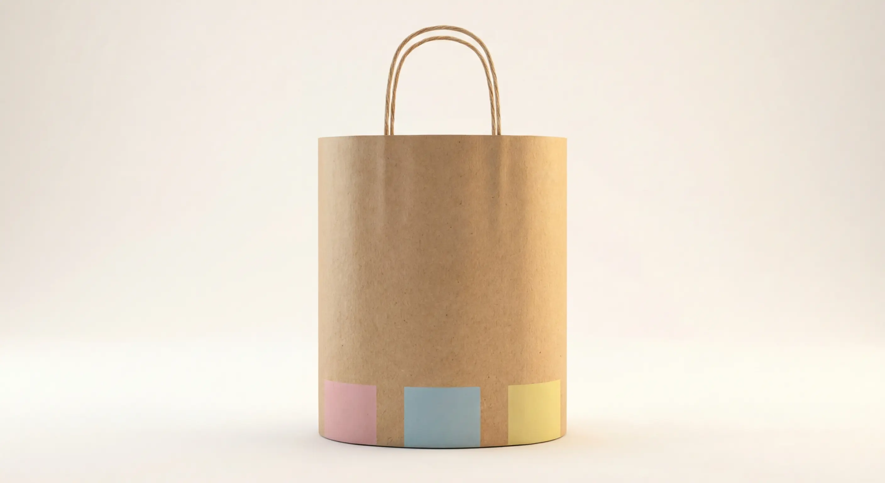 新品牌使用紙袋與塑膠袋的成本與環保比較圖，從品牌感與預算角度分析，協助新創品牌決定使用紙袋還是塑膠袋。