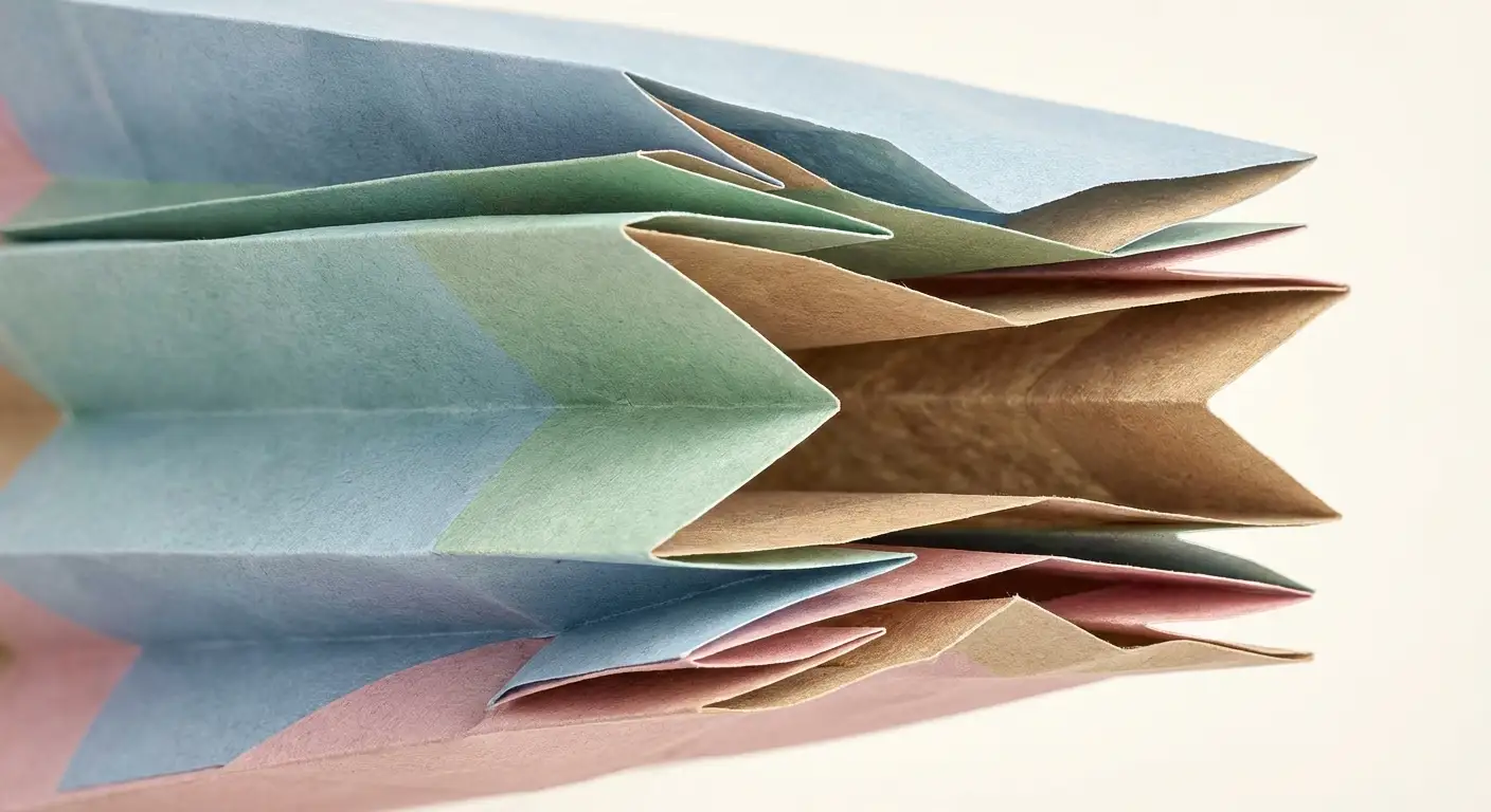 平底結構（Flat Bottom），紙袋底部結構相關細節圖