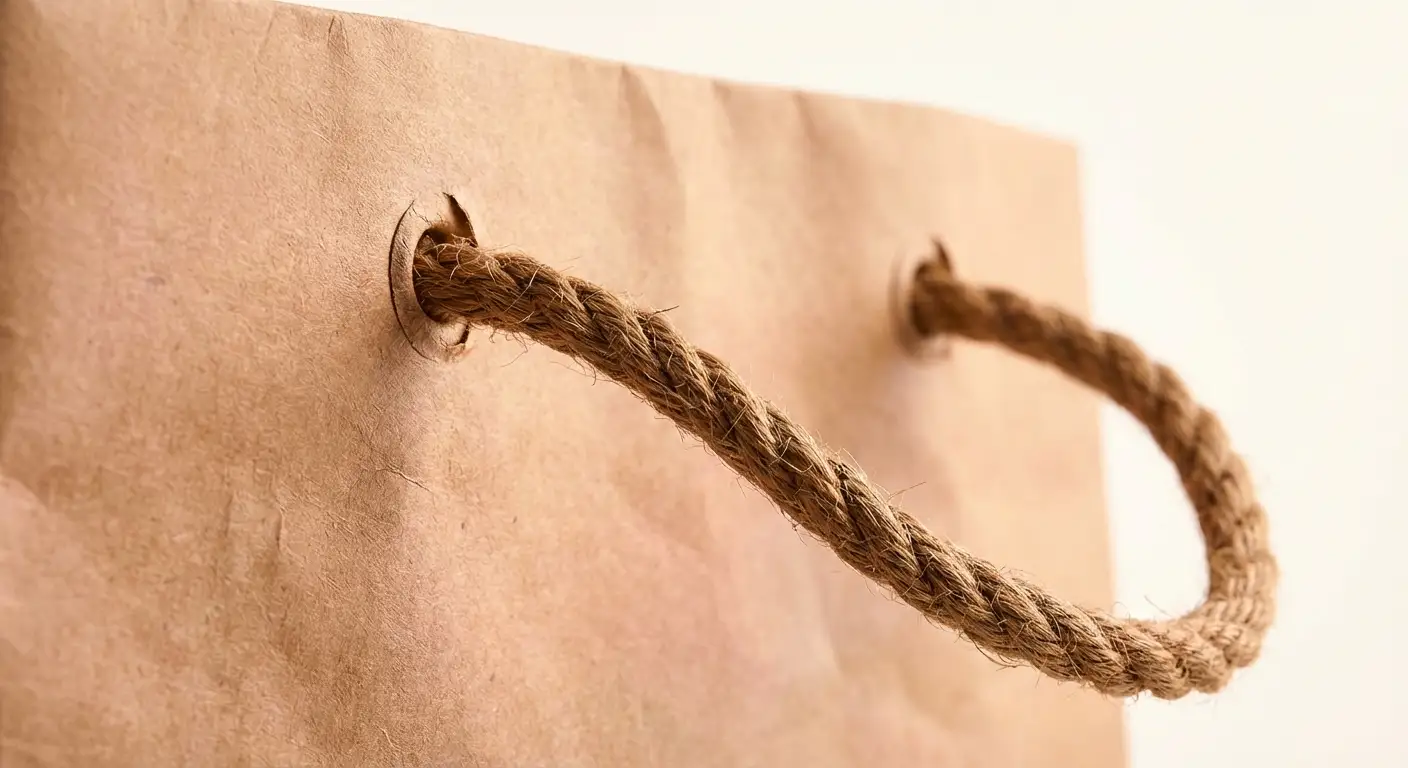 棉繩與緞帶偏向質感路線，紙袋提把相關細節圖