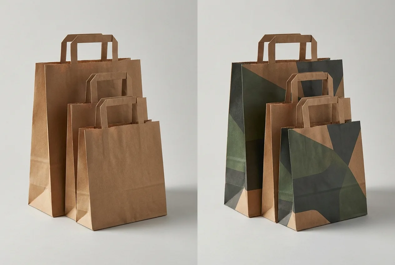 公版紙袋與客製紙袋比較，中小品牌紙袋選擇說明。