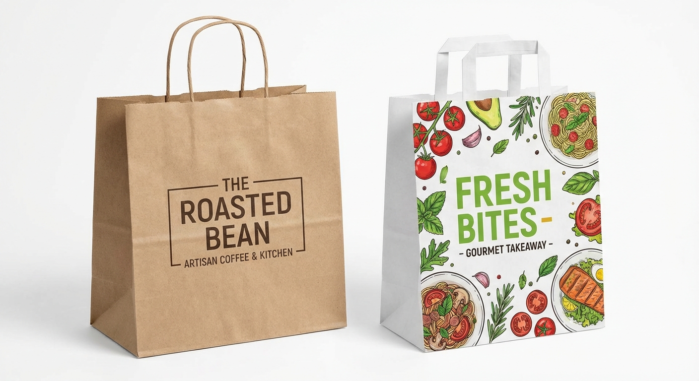 餐飲外帶紙袋展示