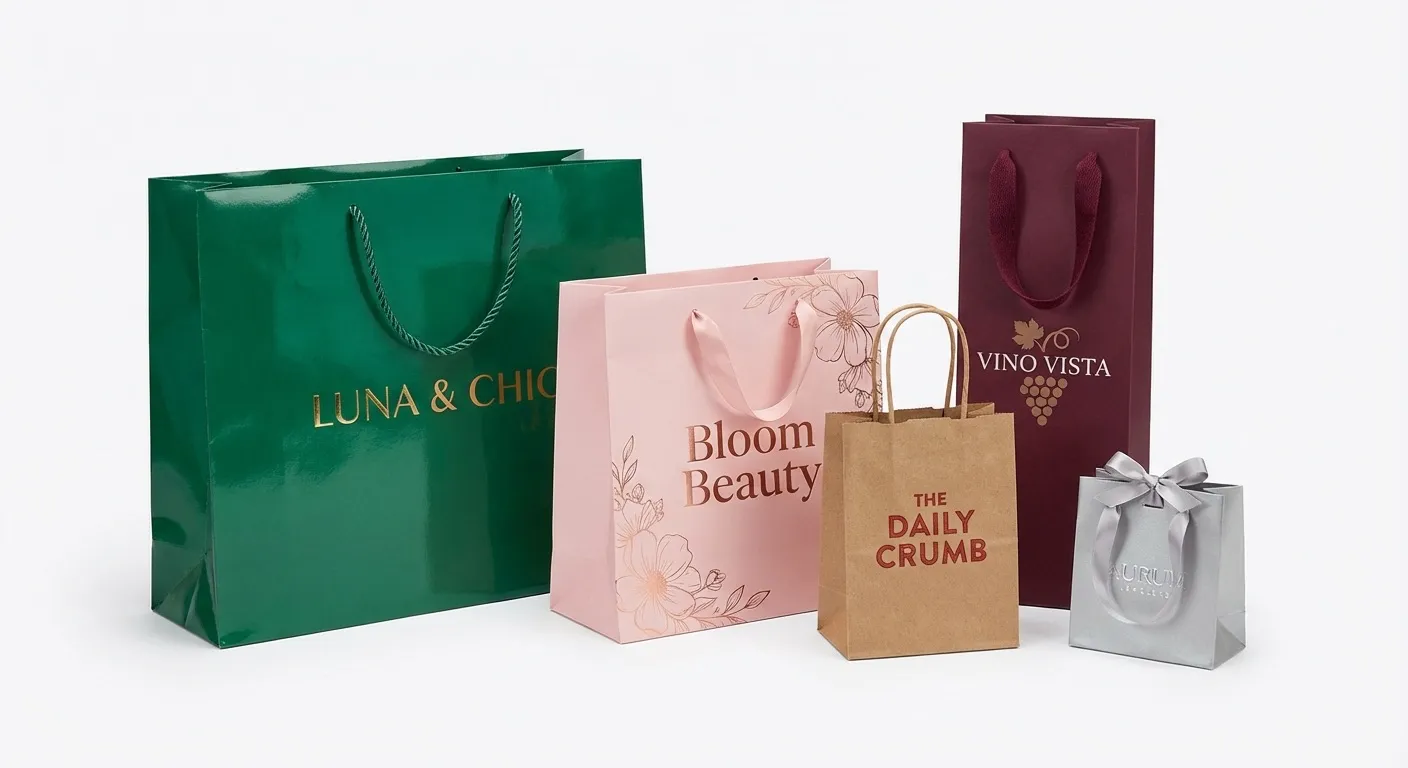 美妝零售、服飾選物、伴手禮三大類客製紙袋應用展示