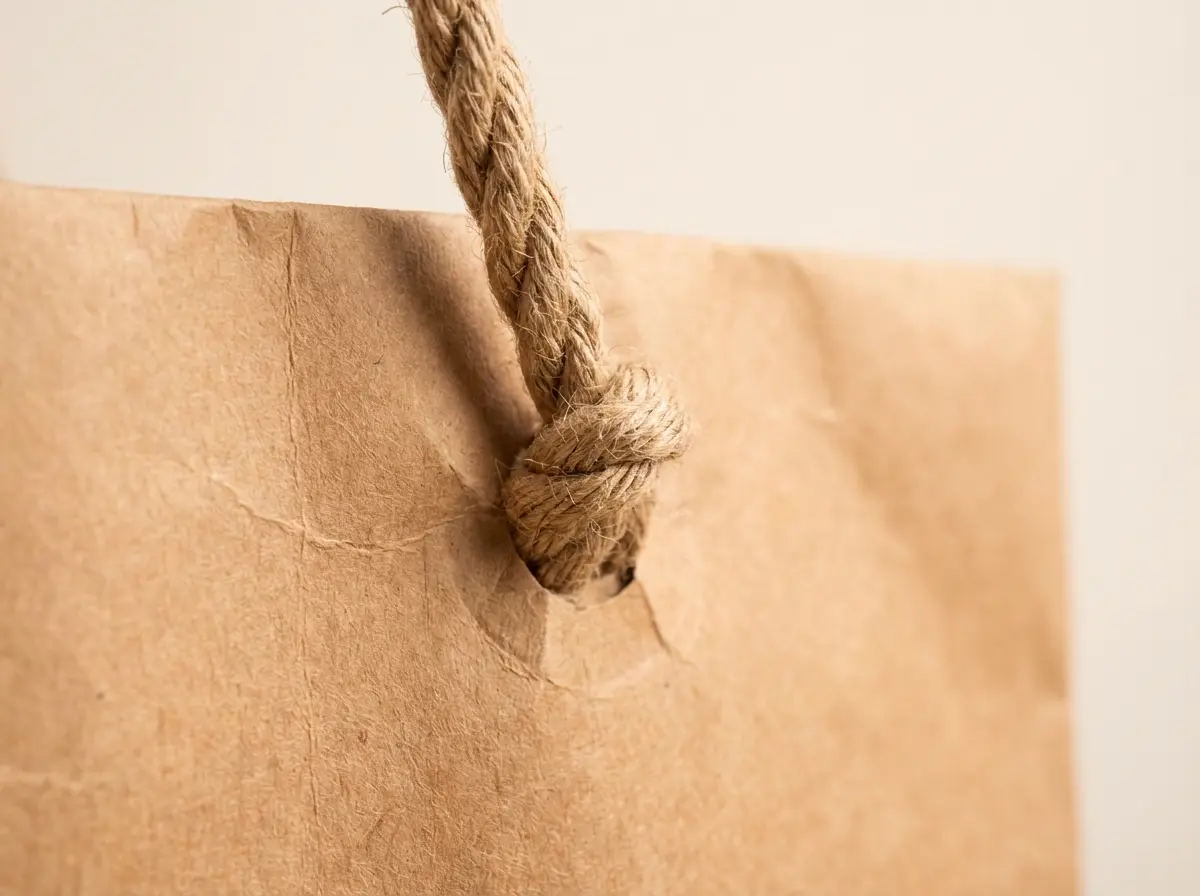 為什麼提把穿孔處會撕裂?,紙袋提把固定相關細節圖