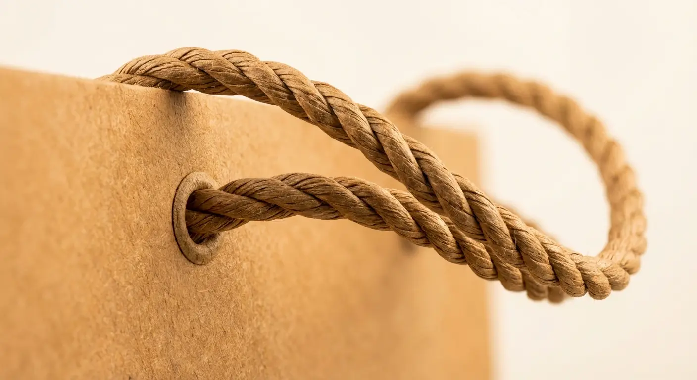 方式一:打結穿繩(Knotting),紙袋提把固定相關細節圖